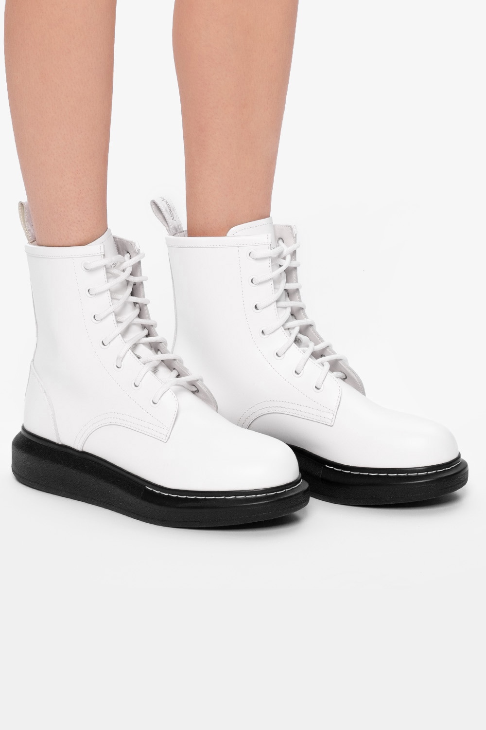 alexander mcqueen lace up ankle boots